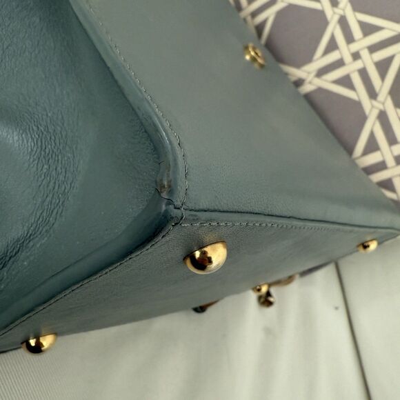 Meli Melo Anthropologie Norina Backpack Seafoam Green Blue Leather Italy - Picture 7 of 16